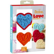 Set 3 cortadores galletas Love