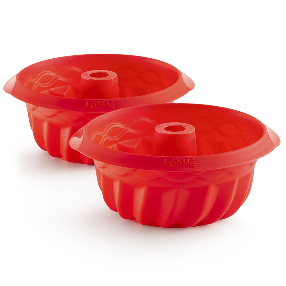 Set 2 moldes mini savarin silicona rojo 15 cm