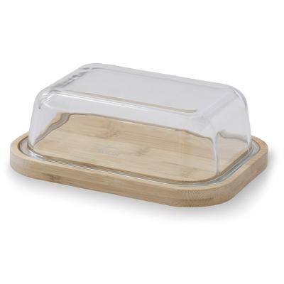 Mantequillera de bamb� y cristal borosilicato
