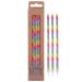 Set 6 velas altas Rainbow rayas