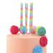 Set 6 velas altas Rainbow rayas