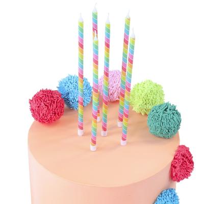 Set 6 velas altas Rainbow rayas