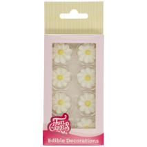 Set 16 decoraciones de az�car Margaritas blancas