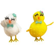 Pollito con pesta�as Pascua 5 cm