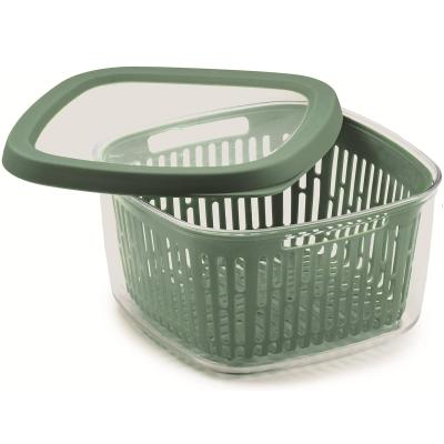 Fiambrera con rejilla fruta, verdura y pescado