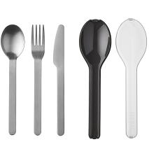 Juego 3 cubiertos acero inox con funda