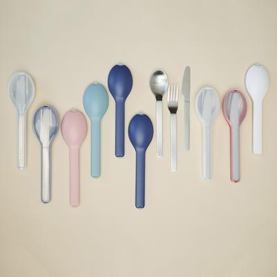 Juego 3 cubiertos acero inox con funda