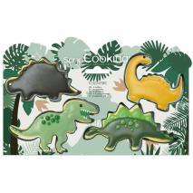 Set 4 cortadores galletas Dino