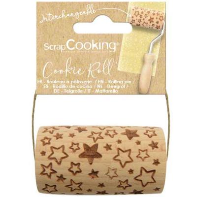 Rodillo intercambiable de madera grabado Estrellas