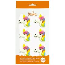 Set 6 decoraciones de azcar Unicornios