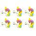 Set 6 decoraciones de azcar Unicornios