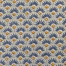 Mantel resinado algodn Mirabeau azul 158x158 cm