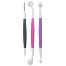 Juego 3 utensilios dobles decoradores fondant