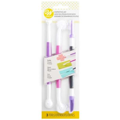 Juego 3 utensilios dobles decoradores fondant
