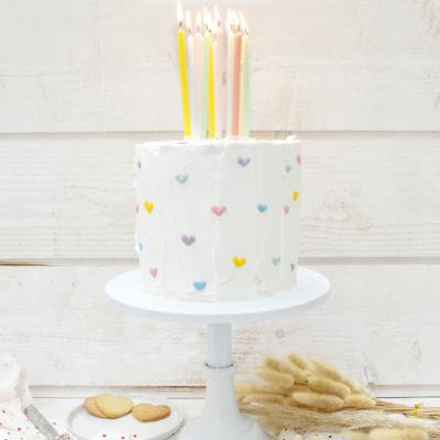 Set 12 velas aniversario largas pastel