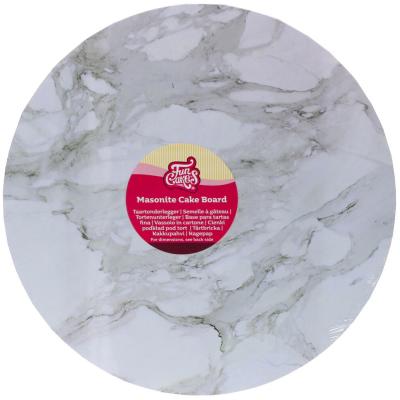 Base pasteles redonda efecto m�rmol 35 cm