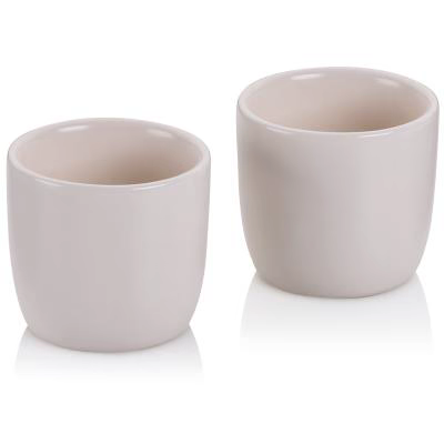 2x soporte huevo duro egg cup porcelana beige