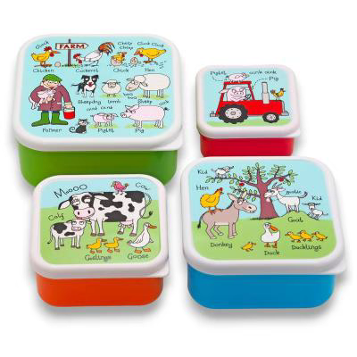 Set 4 fiambreras snack Granja
