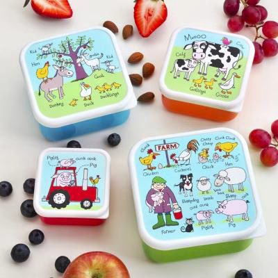 Set 4 fiambreras snack Granja