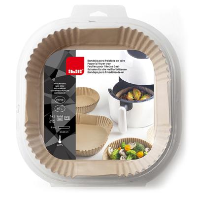 50x papeles cuadrados Air Fryer 20 cm