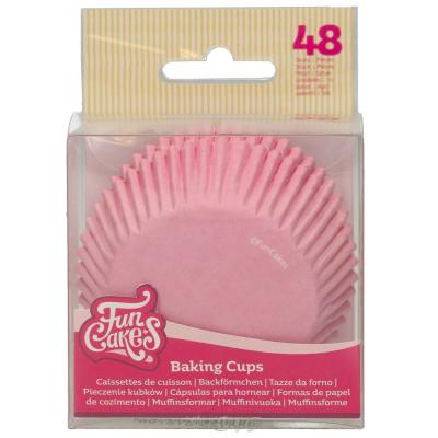 Papel cupcakes x48 rosa claro