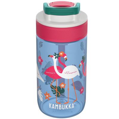 Botella de agua con pajita Lagoon 400 ml Flamingo