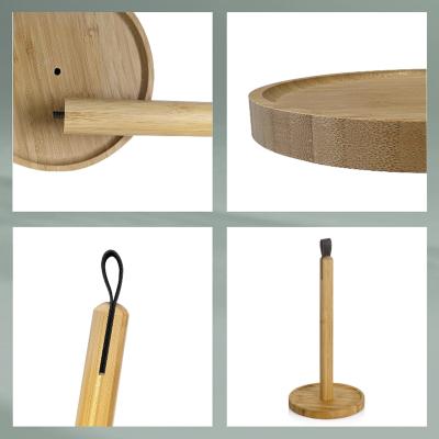 Portarrollos papel cocina bamb� soporte cuero