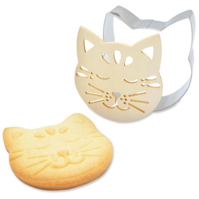 Set 3 cortadores galletas y stencil Gato, Coraz�n