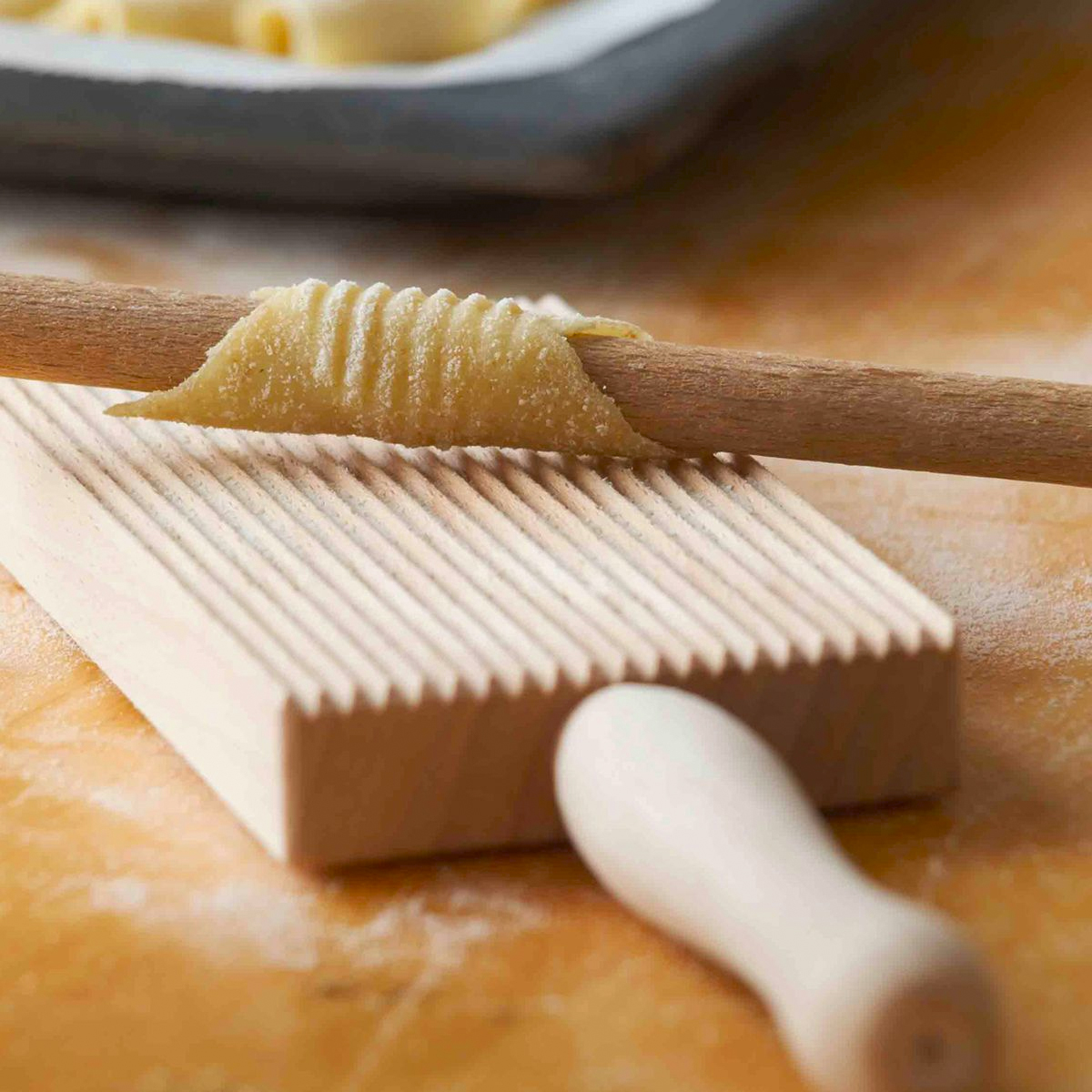 Tabla y pala para moldear gnocchi y garganelli
