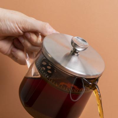 Cafetera Teapot Leaf cristal filtro acero