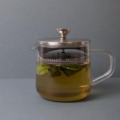 Cafetera Teapot Leaf cristal filtro acero