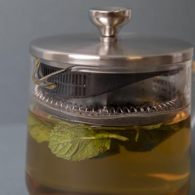 Cafetera Teapot Leaf cristal filtro acero