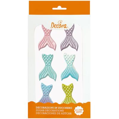 Set 6 decoraciones de azcar Sirena