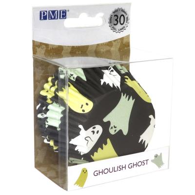 Papel cupcakes metalizados Fantasmas x30