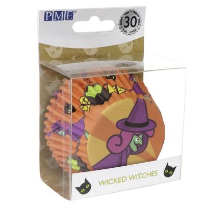 Papel cupcakes metalizados Brujas x30