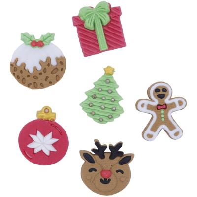 Set 6 decoraciones fondant Navidad