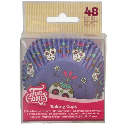 Papel cupcakes x48 Da de Muertos