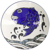 Plat fons japons Peix 22 cm blau