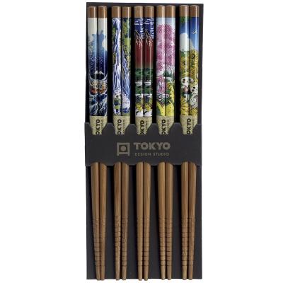 5 pares palillos japoneses Paisajes
