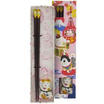 Set par palillos Gato y soporte apoyo