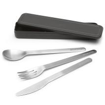 Juego 3 cubiertos acero inox funda Take