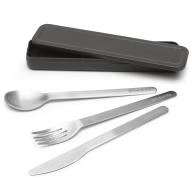 Juego 3 cubiertos acero inox funda Take