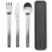 Juego 3 cubiertos acero inox funda Take