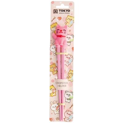 Palillos japoneses Gato suerte rosa