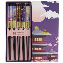 5 parells bastonets japonesos Purple Temple