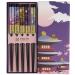 5 pares palillos japoneses Purple Temple