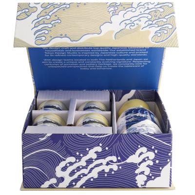 Set regalo Sake jarra y 4 tazas Hokusai