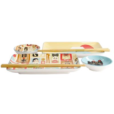 Set regalo sushi Kawai Japan 4 cuencos 2 palillos