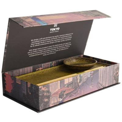 Set presentaci�n Sushi 2 cuencos y palillos ocre