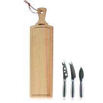 Juego 3 cuchillos queso y tabla 44x11 cm